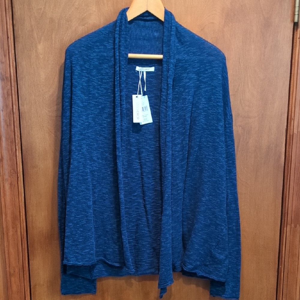 Stitch Drop Sweater Cardigan In Navy Size L